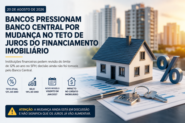 Bancos pressionam Banco Central por mudança no teto de juros do financiamento imobiliário